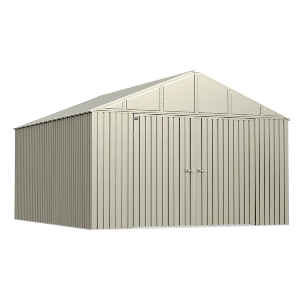 Elite Galvalume Steel Premium Shed Storage Shed, 12 ft x 14 ft, Cool Grey